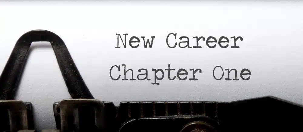 Coping with redundancy top tips new career chapter one typewriter